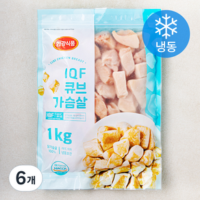 한강식품 IQF 큐브 닭가슴살 (냉동), 6개, 1kg