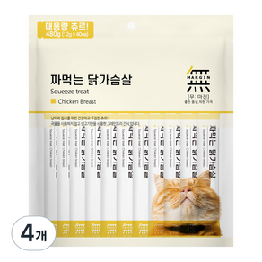 무마진 짜먹는 고양이 간식 40p, 닭가슴살, 480g, 4개