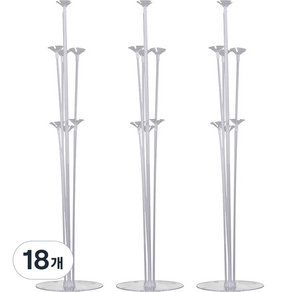 로나파티 풍선 스탠드 풍선꽂이 세트, 투명, 18개