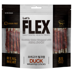 플렉스 강아지간식 밀크껌, 오리고기맛, 400g, 1개