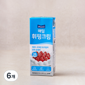 매일유업 휘핑크림, 250ml, 6개