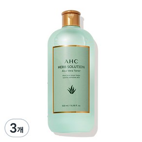 AHC 허브 솔루션 알로에 베라 토너, 500ml, 3개