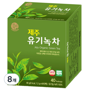 우리차 제주 유기녹차, 1.2g, 40개입, 8개