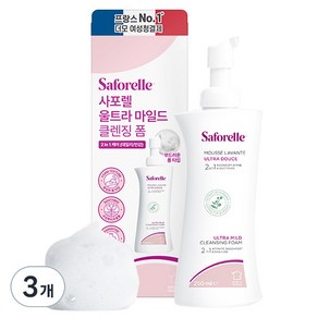 사포렐 울트라 마일드 클렌징폼 여성청결제, 250ml, 3개