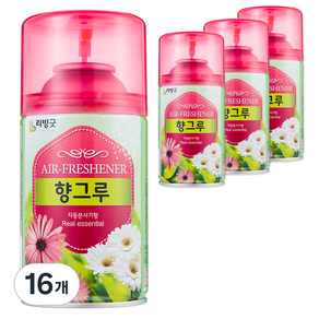 리빙굿 향그루 자동분사기 아쿠아향 리필, 280ml, 16개