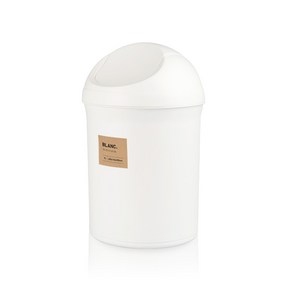 블랑오브제 반타원 푸쉬 휴지통 7L, 화이트