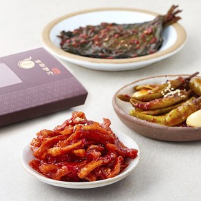 녹선 절임반찬 알마늘 고추무침 100g + 맛무말랭이무침 150g + 양념깻잎무침 150g, 1세트