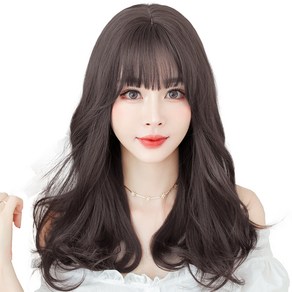 하이유니 엘레강스 펌 웨이브 헤어 긴머리 통가발 가발 49cm + 가발망 + 거치대 세트