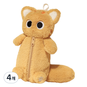 다다랜드 왕눈 고양이 인형 필통, 옐로우, 4개