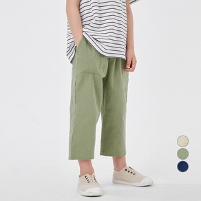 롤리트리 아동용 주름 배기 8부 면 바지
