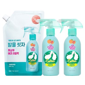 온더바디 코튼풋 발을 씻자 풋샴푸 자몽 385ml 2p + 리필 500ml, 1세트