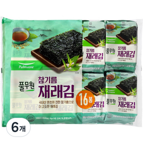 풀무원 참기름 도시락 재래김 16p, 64g, 6개