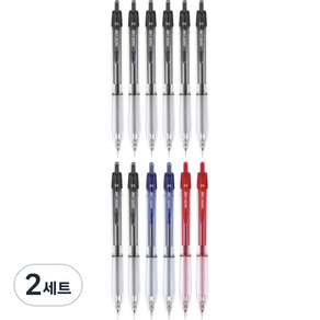 자바펜 0.3 나노라인 볼펜 검정 0.3mm 8p + 파랑 0.3mm 2p + 빨강 0.3mm 2p, 혼합색상, 2세트