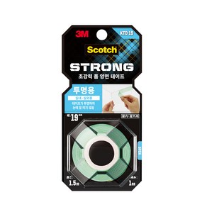 스카치 초강력 투명 폼 양면테이프 19mm x 1.5m, 1개