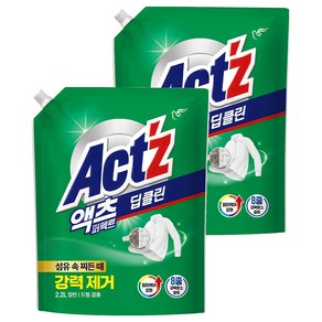 액츠 퍼펙트 딥클린 액상세제 리필, 2.2L, 2개