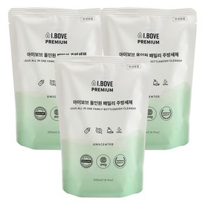 아이보브 올인원 패밀리 주방세제 리필, 3개, 500ml