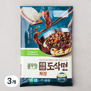 풀무원 더블식감 짜장도삭면 2인, 480g, 3개