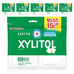 롯데자일리톨 오리지날 껌 리필, 115g, 6개