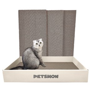 펫츠몬 고양이 3XL 스크래쳐 애착박스 + 리필 4P 평판형, 혼합색상, 1세트