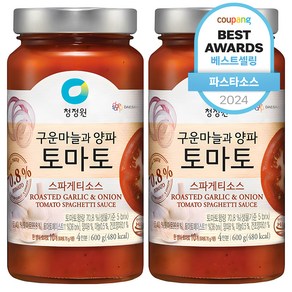 청정원 구운마늘과 양파 토마토 스파게티소스, 2개, 600g