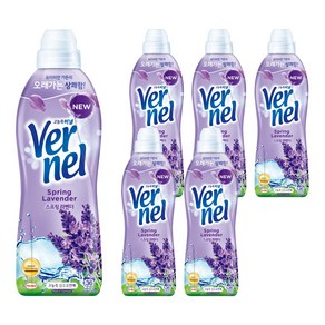 버넬 고농축 섬유유연제 스프링 라벤더 본품, 900ml, 6개