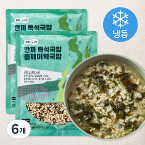 엄지 누누반 한끼 즉석국밥 들깨미역국밥 (냉동), 200g, 6개