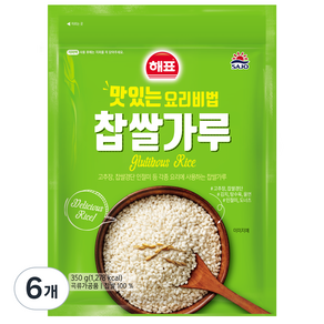 해표 사조 찹쌀가루, 350g, 6개