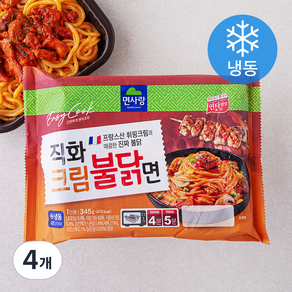 면사랑 직화크림불닭면 1인분 (냉동), 345g, 4개