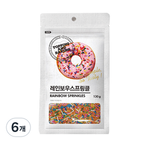 큐원 레인보우 스프링클, 6개, 130g