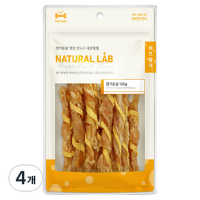 내츄럴랩 치즈말이 강아지간식, 닭가슴살, 100g, 4개