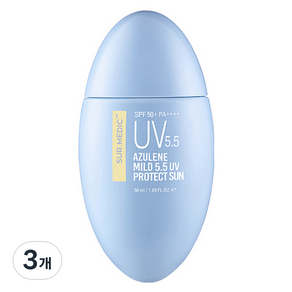 써메딕플러스 아줄렌 마일드 5.5 UV 프로텍트 선 크림 SPF50+ PA++++, 50ml, 3개