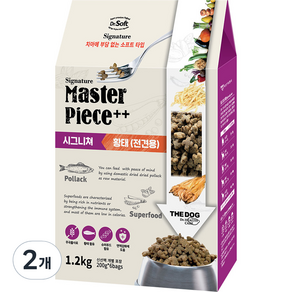 더독 전연령용 닥터소프트 명작 시그니처 습식소프트 강아지 사료, 황태, 1.2kg, 2개