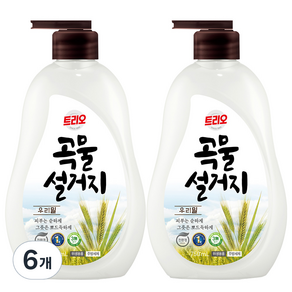 트리오 곡물설거지 우리밀 주방세제, 750ml, 6개