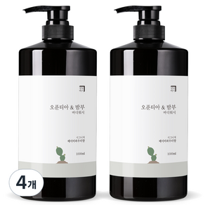 살림백서 오푼티아 앤 밤부 바디워시 베이비파우더향, 1000ml, 4개