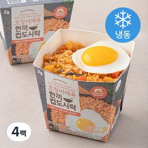 오쿡 오징어제육 한끼 컵도시락 (냉동), 300g, 4팩