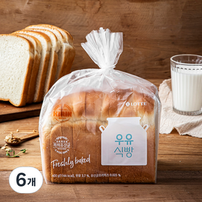 기린 우유식빵, 400g, 6개