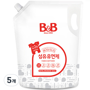 비앤비 섬유유연제 베르가못 앤 그레이프프루츠 리필형, 1800ml, 5개