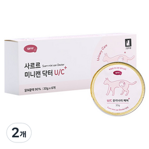 동원아르르 고양이 사르르 미니캔 닥터 간식 습식캔, U/C 유리너리케어, 180g, 2개