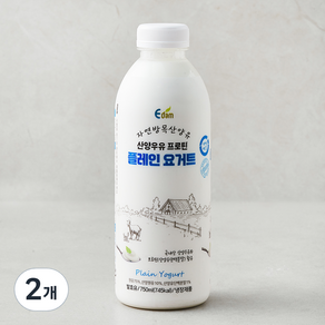 이담 산양우유 프로틴 플레인 요거트, 750ml, 2개