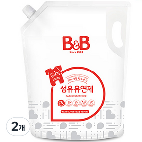 비앤비 섬유유연제 베르가못 앤 그레이프프루츠 리필형, 1.8L, 2개