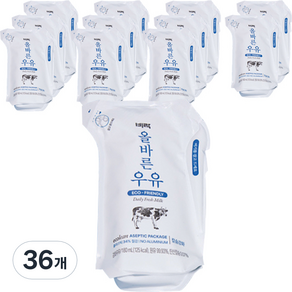 비락 올바른 멸균 우유, 180ml, 36개