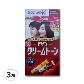 비겐 크림톤 염색제 40g, 5G진한밤색, 3개