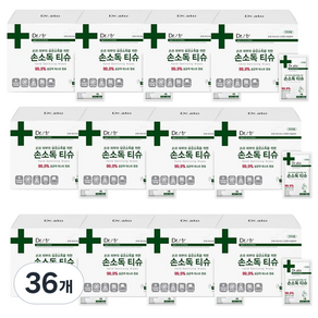 닥터아토 손소독티슈 슬림 낱개포장형, 30매입, 36개