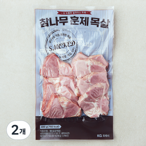 참나무 훈제 목살, 400g, 2개