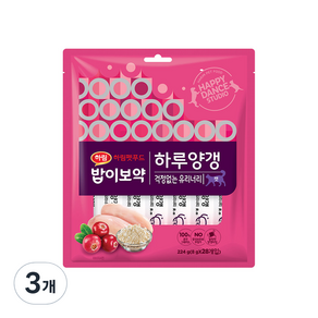 하림펫푸드 밥이보약 캣 하루양갱 간식 걱정없는 유리너리 28p, 224g, 3개