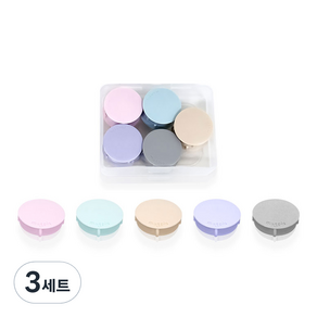 마그피아 무광 파스텔 메모자석 소 5종 x 2p 세트, 회색, 노랑, 민트, 핑크, 보라, 3세트