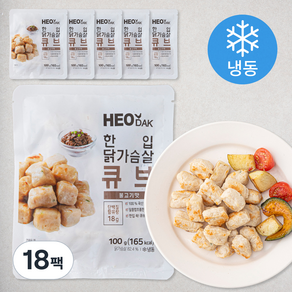 허닭 한입 닭가슴살 큐브 불고기맛 (냉동), 100g, 18팩