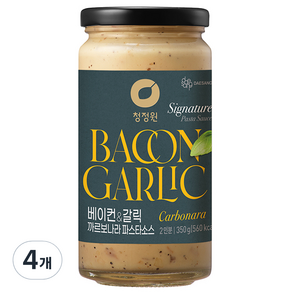 청정원 베이컨 앤 갈릭 까르보나라 파스타소스, 350g, 4개