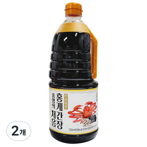 홍영의 처음 프리미엄 홍게간장, 1.5L, 2개