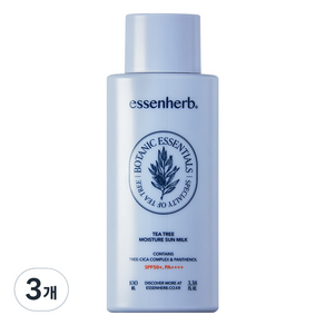 에센허브 티트리 모이스처 선 밀크 SPF50+ PA++++, 3개, 100ml